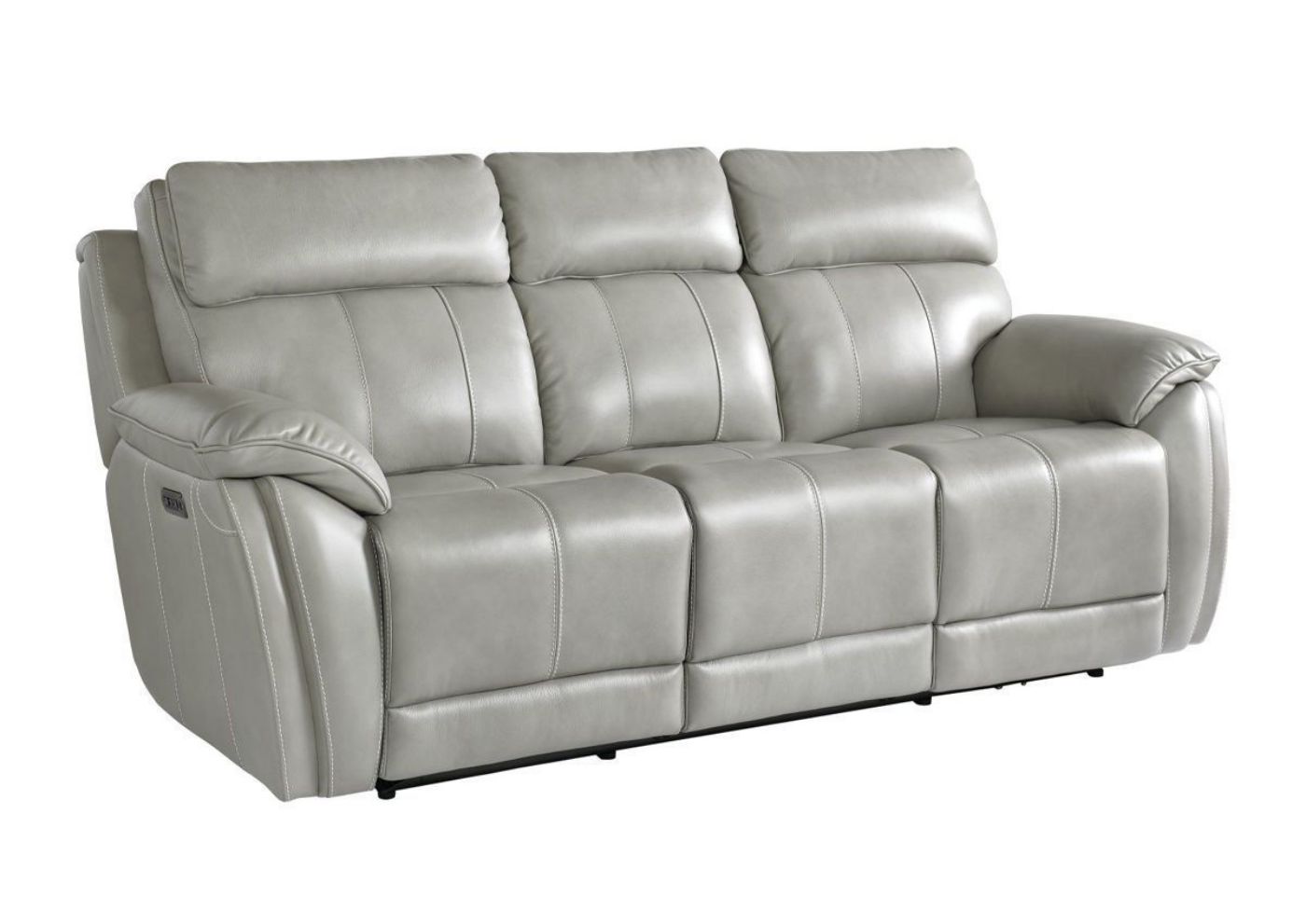 Slightly Angled View of the Levitate POWER Sofa in Nickel Gray by Bassett | Home Furniture Plus Bedding