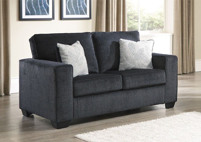 Room View of the Altari Loveseat in Slate Gray by Ashley Furniture | Home Furniture Plus Bedding
