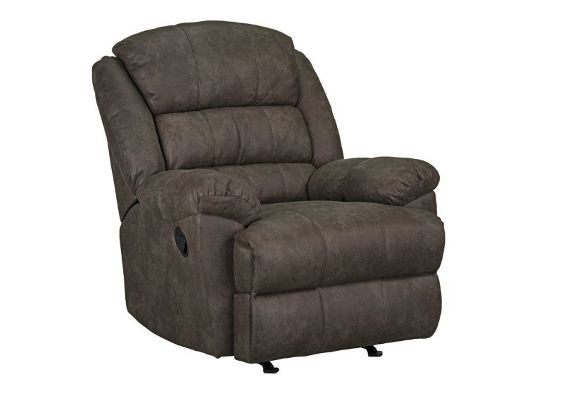 Angled View of the Garrett Rocker Recliner in Mocha by Standard  | Home Furniture Plus Bedding