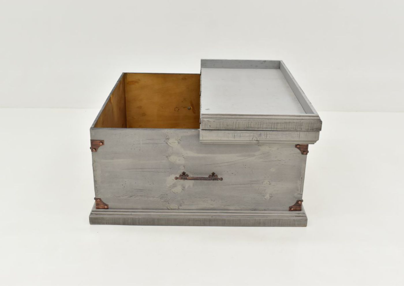 Open Top View of the Carson Lift Top Coffee Table in Granite by Vintage Furniture | Home Furniture Plus Bedding