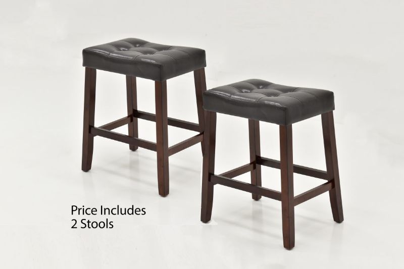 Pair of Belmar 24 Inch Bar Stools in Espresso Brown | Home Furniture Plus Bedding