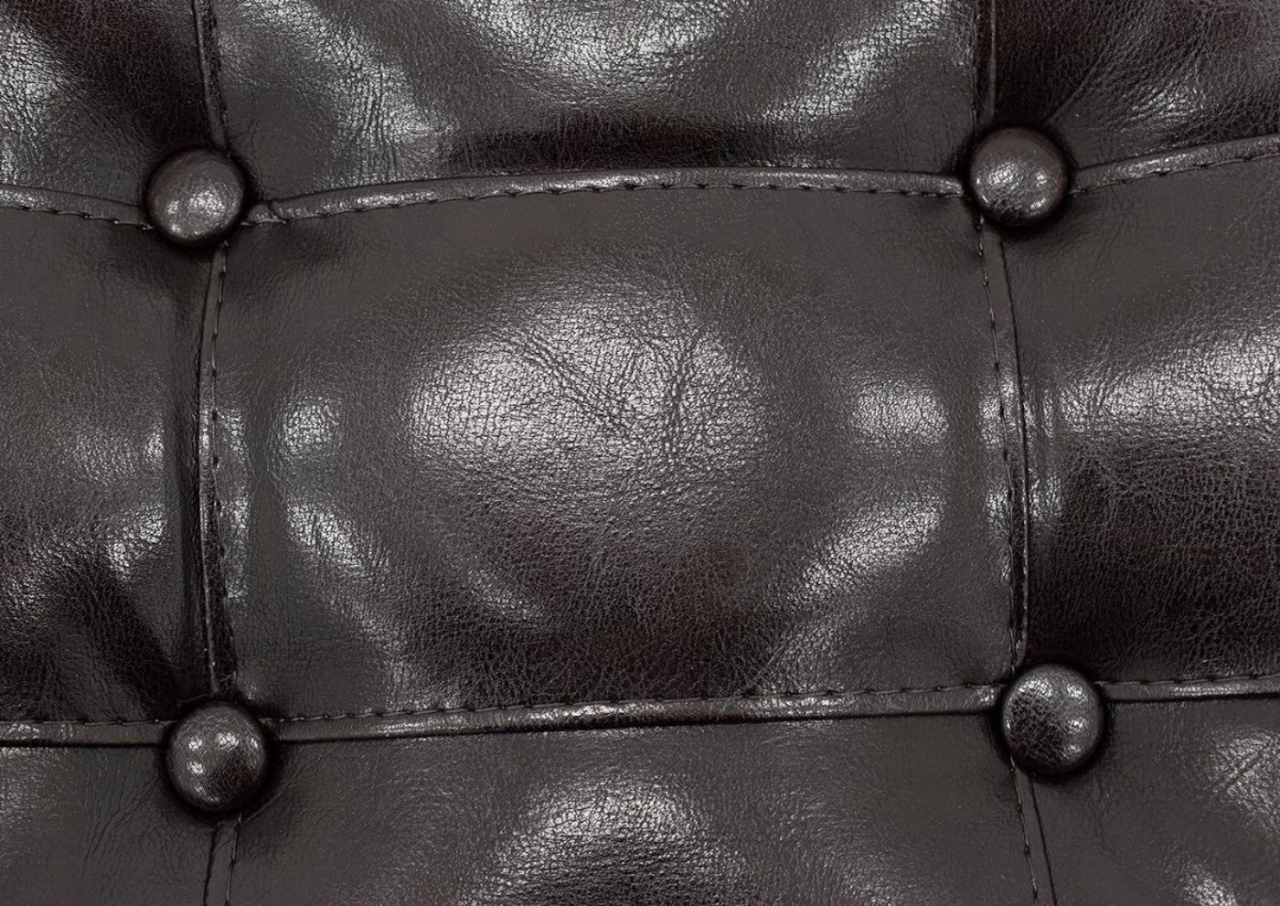 Close Up of the Button Tufted Details on the Belmar 24 Inch Bar Stools in Espresso Brown | Home Furniture Plus Bedding