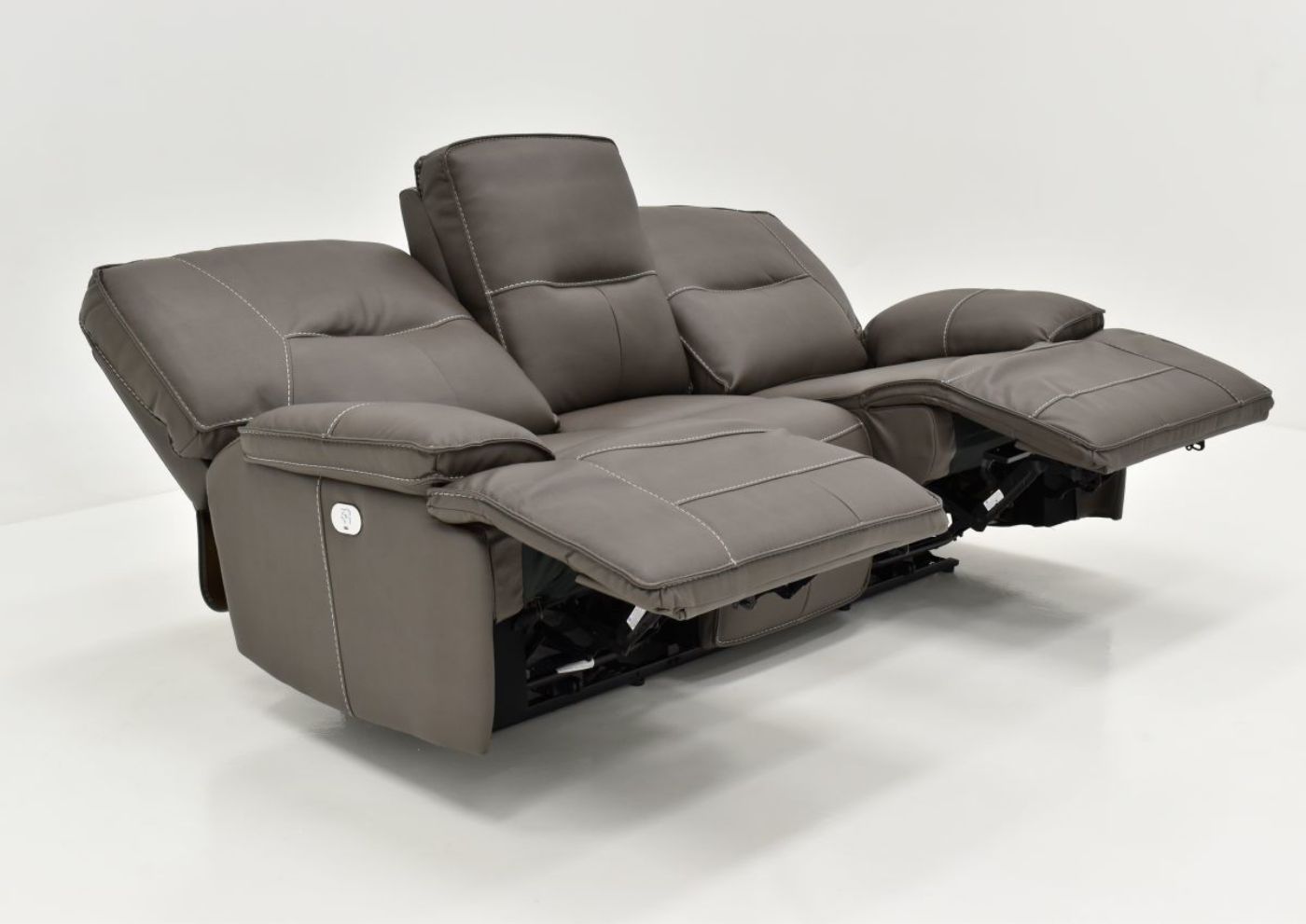 Reclined View of the Spartacus POWER Reclining Sofa in Haze Gray by Parker House Furniture | Home Furniture Plus Bedding