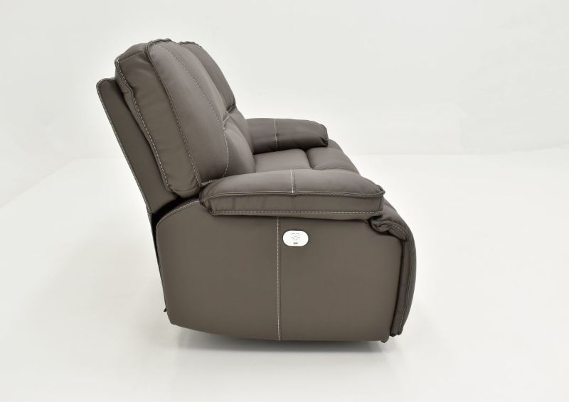Side View of the Spartacus POWER Reclining Loveseat in Haze Gray by Parker House Furniture | Home Furniture Plus Bedding