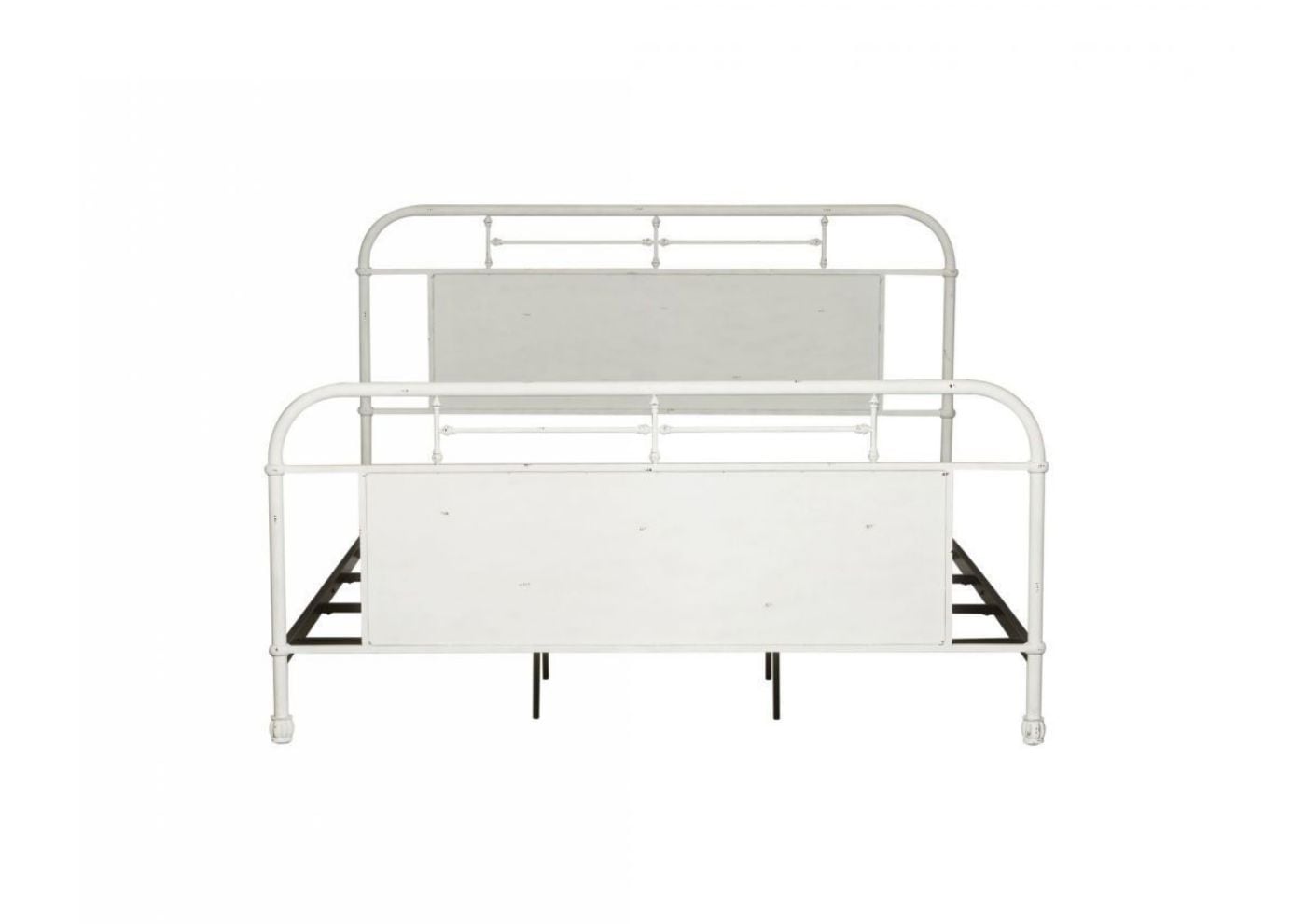 Bed Only View of the Vintage King Size Metal Bed in White by Liberty Furniture | Home Furniture Plus Bedding