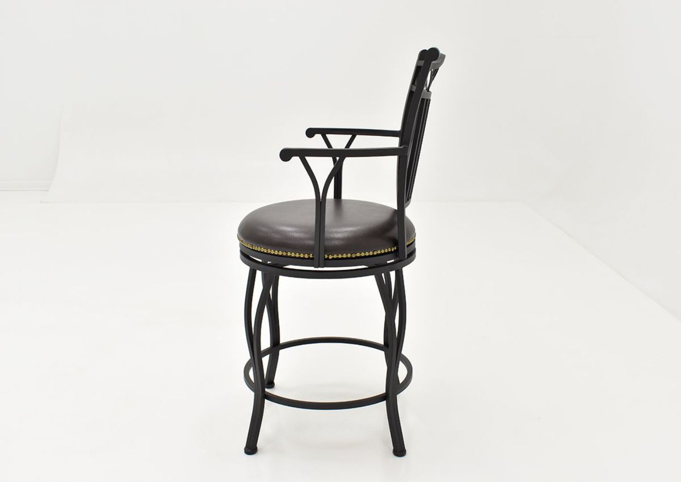 Side View of the Garcia 24 Inch Barstool - Dark Brown | Home Furniture Plus Bedding