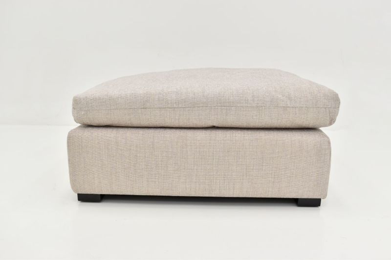 Front View of the Valley Ottoman in Off White by Behold Home | Home Furniture Plus Bedding