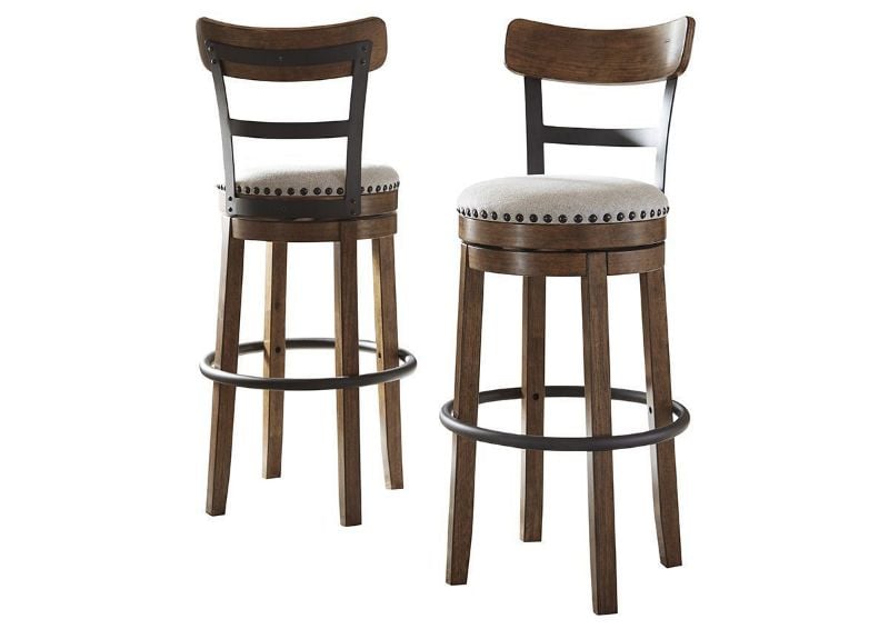 Front and Back View of the Valebeck 30 Inch Bar Stool in Brown by Ashley Furniture  | Home Furniture Plus Bedding
