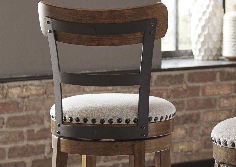 Back View of the Valebeck 30 Inch Bar Stool in Brown by Ashley Furniture in a Room Setting | Home Furniture Plus Bedding