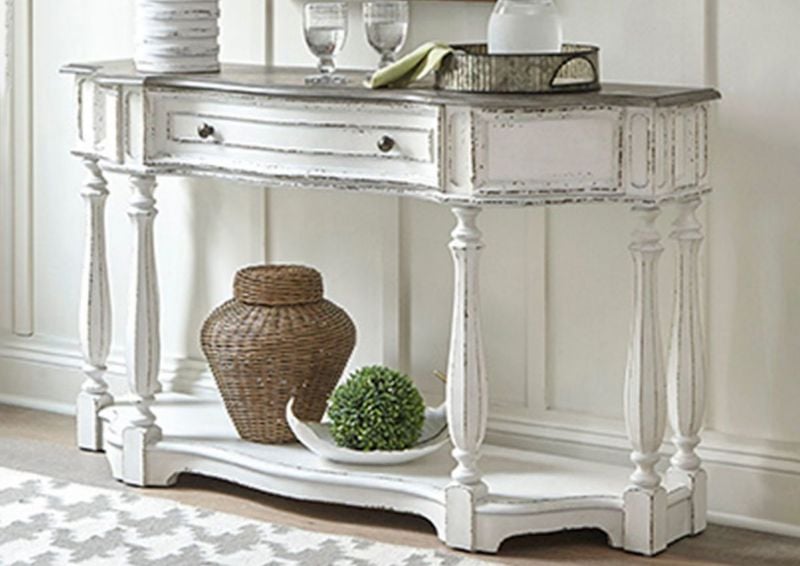 Room View of the Magnolia Manor 56 Inch Console Table by Liberty Furniture | Home Furniture Plus Bedding