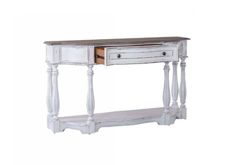 Slightly Angled Side View of the Magnolia Manor 56 Inch Console Table by Liberty Furniture | Home Furniture Plus Bedding