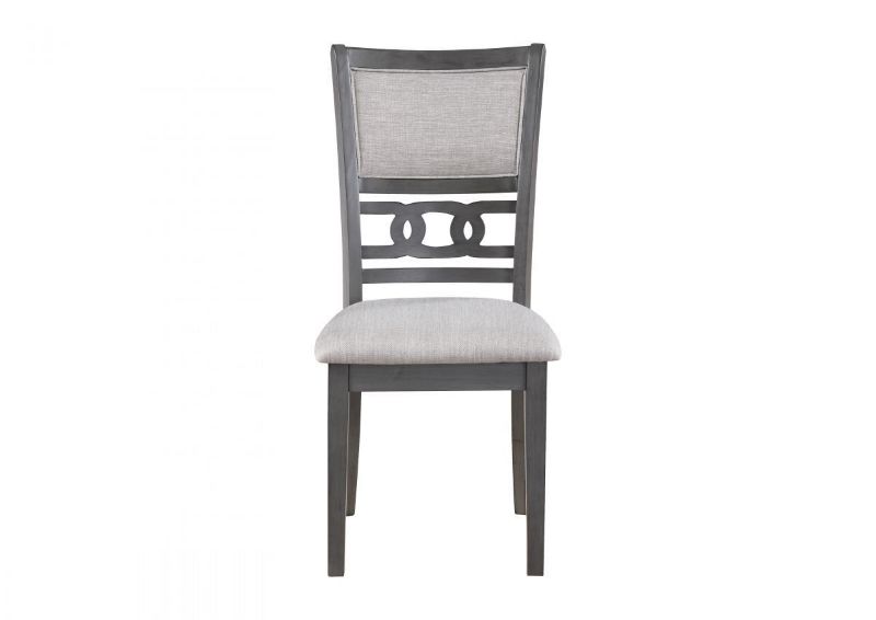 Front Facing View of the Gia Dining Chair in Gray by New Classic Furniture | Home Furniture Plus Bedding