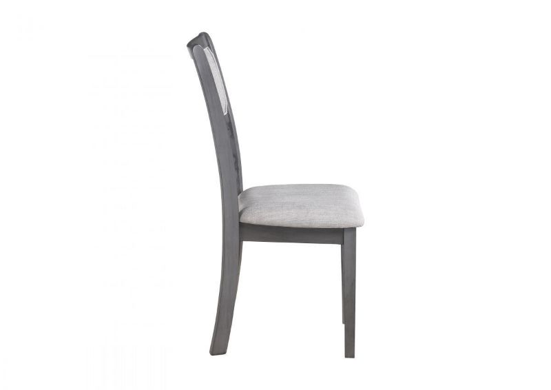 Side View of the Gia Dining Chair in Gray by New Classic Furniture | Home Furniture Plus Bedding