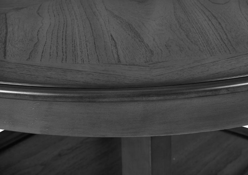 Closeup View of the Gia Dining Table in Gray by New Classic Furniture | Home Furniture Plus Bedding