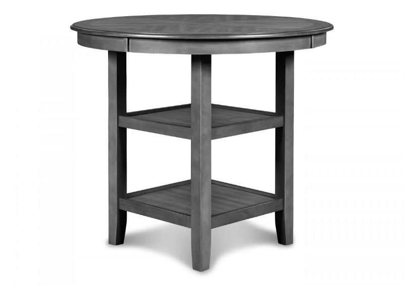 Side View of the Gia Counter Height Dining Table in Gray by New Classic Furniture | Home Furniture Plus Bedding