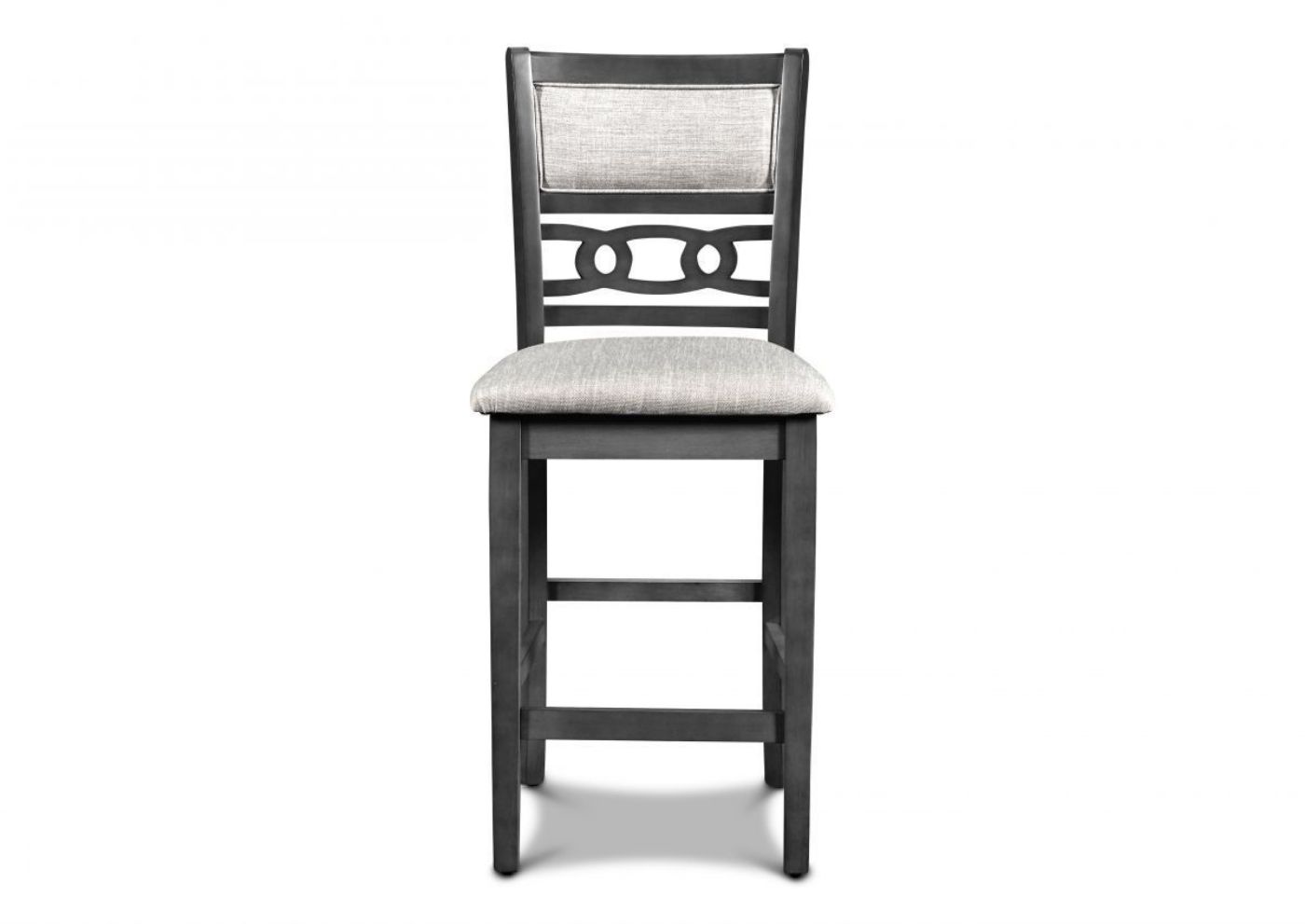 Front View of the Gia Counter Height Dining Stool in Gray by New Classic Furniture | Home Furniture Plus Bedding