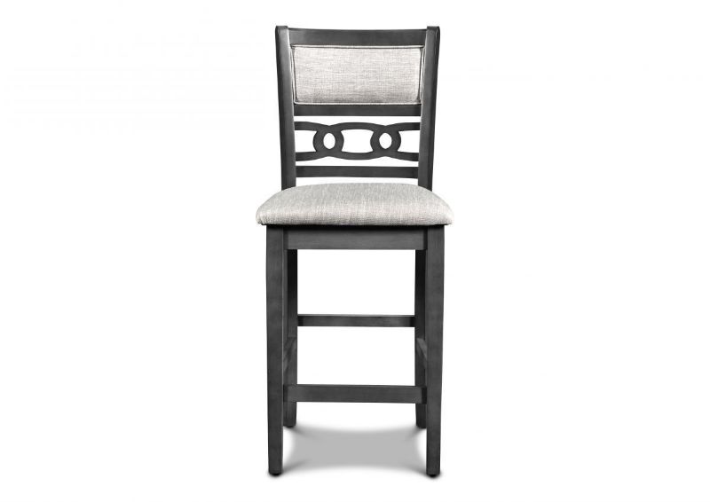 Front View of the Gia Counter Height Dining Stool in Gray by New Classic Furniture | Home Furniture Plus Bedding