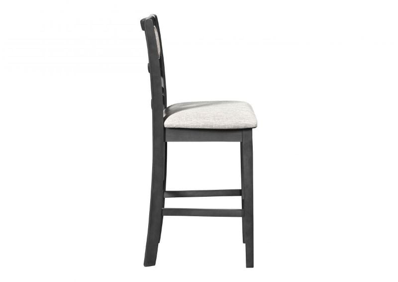 Side View of the Gia Counter Height Dining Stool in Gray by New Classic Furniture | Home Furniture Plus Bedding