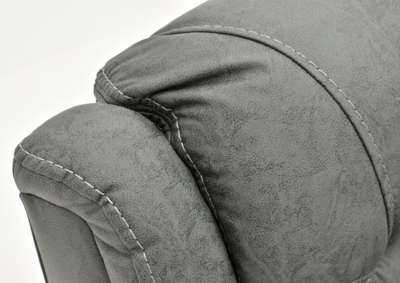 Closeup View of the Headrest on the Dakota POWER Sectional Sofa in Gray by K-Motion | Home Furniture Plus Bedding