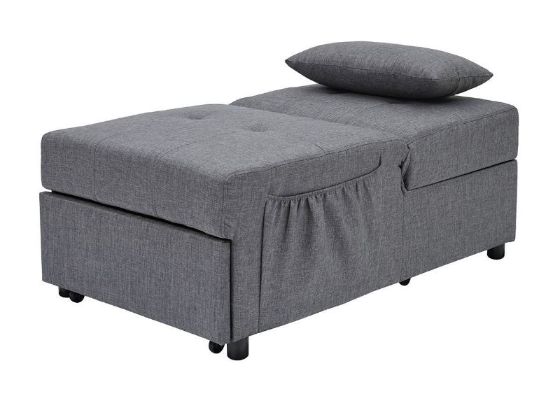Flat View of the Thrall Sleeper Chair in Gray by Ashley Furniture | Home Furniture Plus Bedding