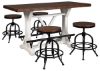 View of the Two-Tone Valebeck Counter Height Table Set by Ashley Furniture| Home Furniture Plus Bedding