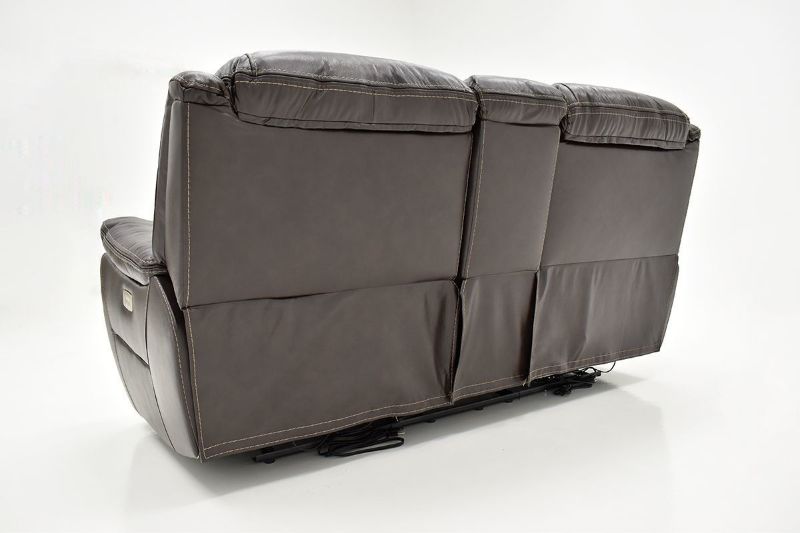 Rear View of the Dallas POWER Reclining Loveseat in Brown | Home Furniture Plus Bedding