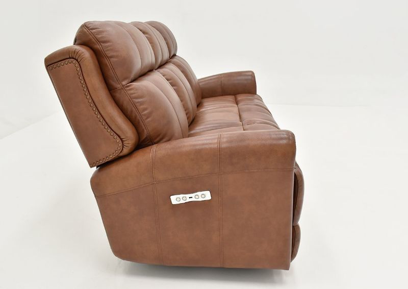 Side Facing View of the Marquee POWER Sofa in Umber Brown by Bassett Furniture | Home Furniture Plus Bedding