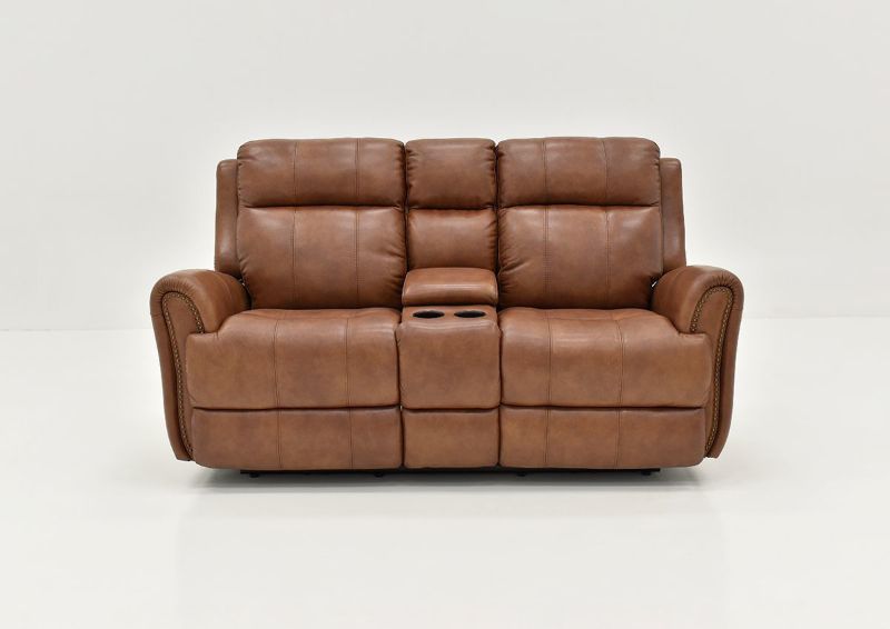 Front View of the Marquee POWER Reclining Loveseat in Umber Brown by Bassett Furniture | Home Furniture Plus Bedding