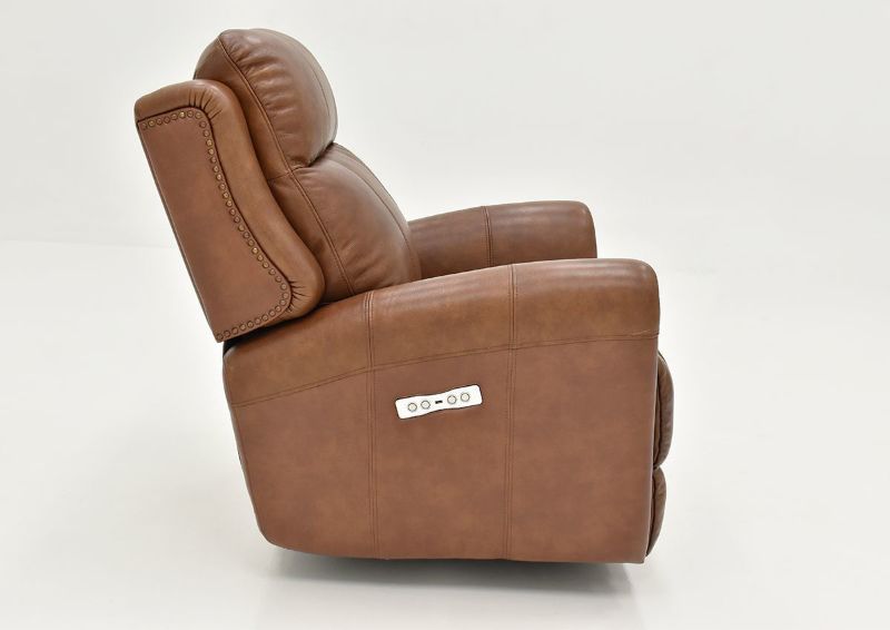 Side Facing View of the Marquee POWER Recliner in Umber Brown by Bassett Furniture | Home Furniture Plus Bedding