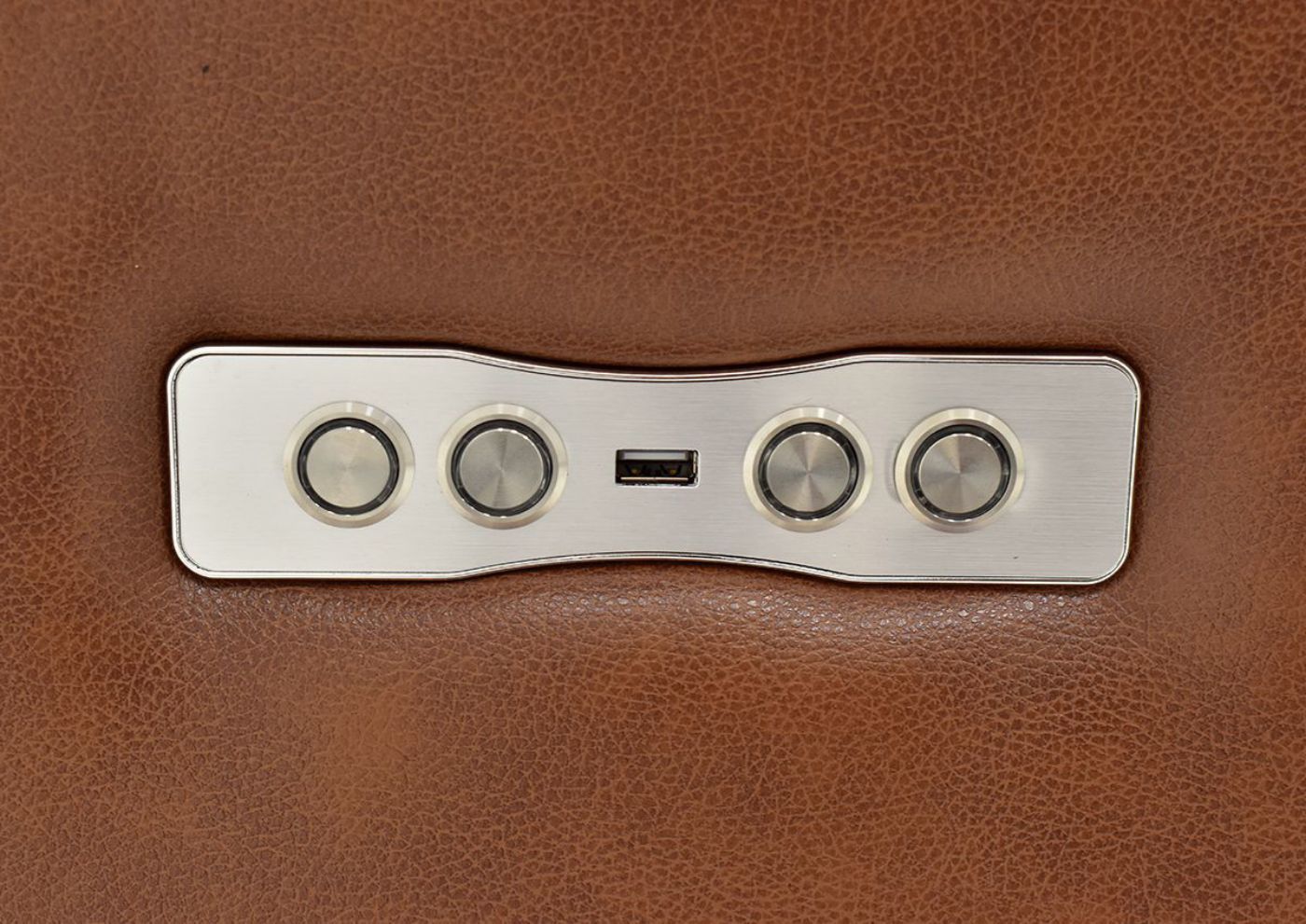 USB Port and Power Controls on the Marquee POWER Recliner in Umber Brown by Bassett Furniture | Home Furniture Plus Bedding