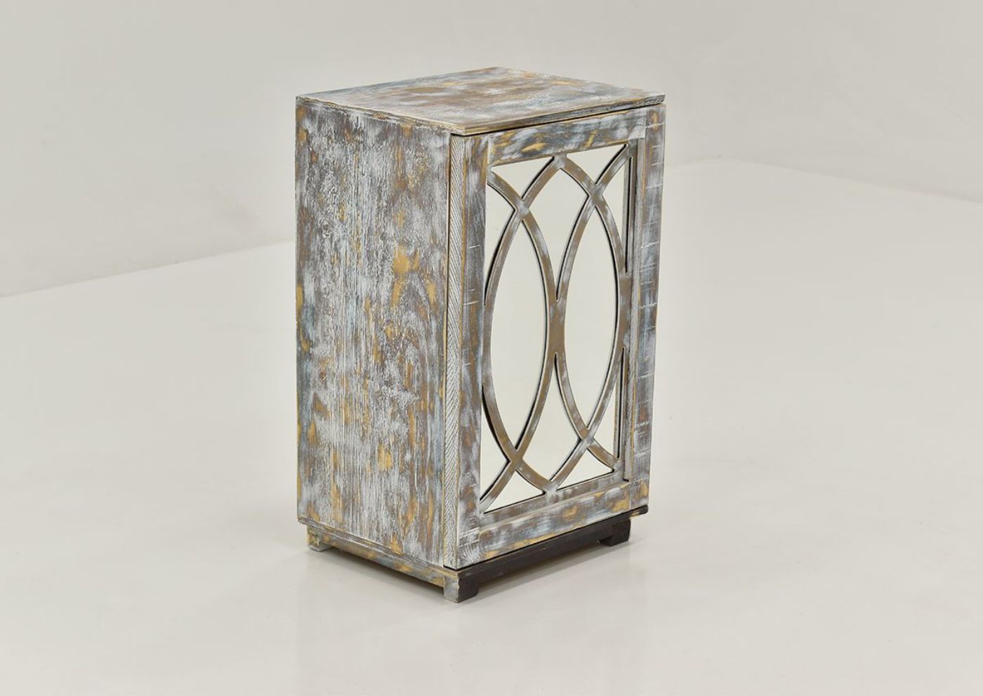 Slightly Angled View of the Fish Accent Cabinet - Old World Rustic  | Home Furniture Plus Bedding