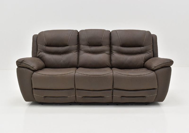 Front Facing View of the Dakota POWER Reclining Sofa in Brown by KUKA Home | Home Furniture Plus Bedding