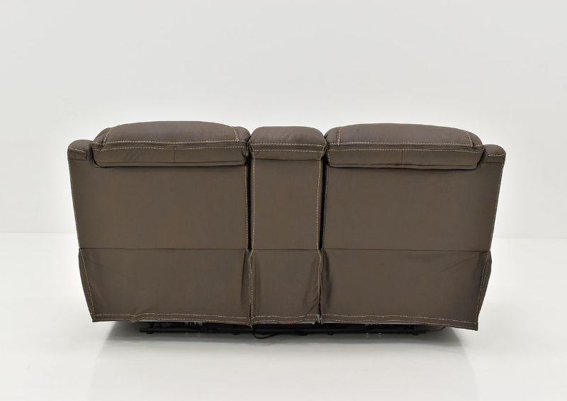 Rear View of the Dakota POWER Reclining Loveseat in Brown by KUKA Home | Home Furniture Plus Bedding