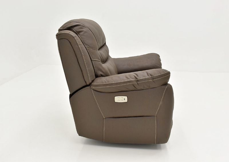 Side View of the Dakota POWER Recliner in Brown by KUKA Home | Home Furniture Plus Bedding