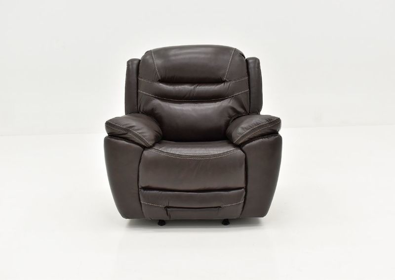 Front Facing View of the Dallas POWER Recliner in Brown | Home Furniture Plus Bedding