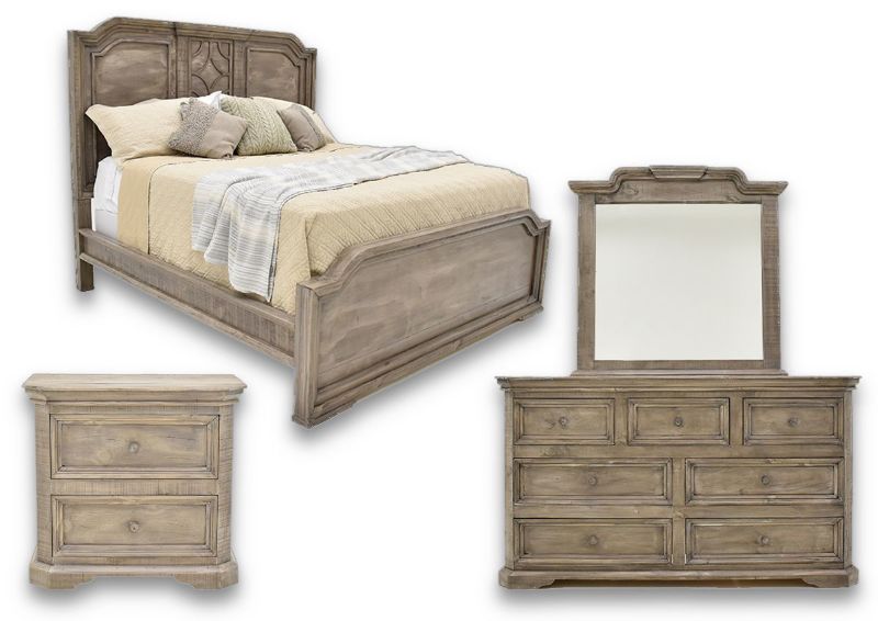 Westgate King Size Panel Bedroom Set - Granite | Home Furniture
