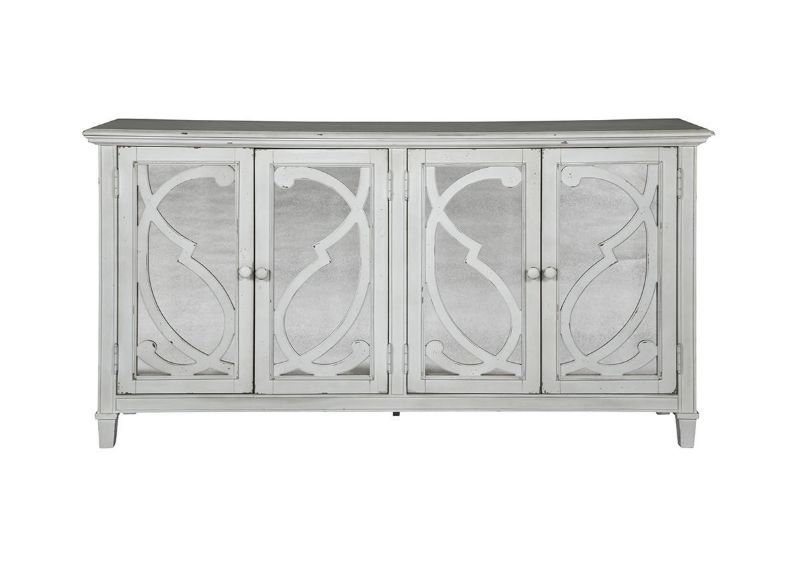 Front Facing View of the Mirimyn Accent Cabinet in Antique White by Ashley Furniture | Home Furniture Plus Bedding