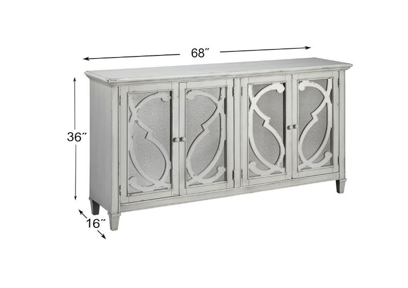 Dimension Details of the Mirimyn Accent Cabinet in Antique White by Ashley Furniture | Home Furniture Plus Bedding