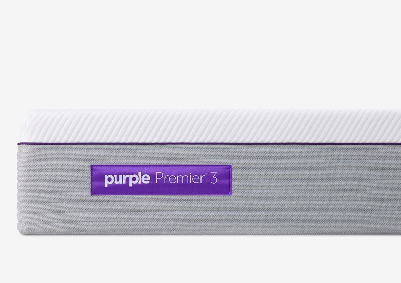 View of the Logo from the Foot of the Purple® Hybrid Premier 3 Mattress by Purple® Innovation LLC | Home Furniture Plus Bedding