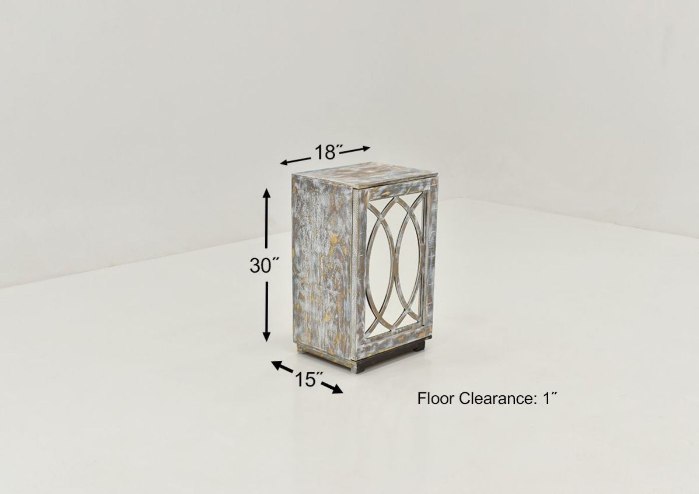 Dimension Details on the Fish Accent Cabinet - Old World Rustic | Home Furniture Plus Bedding
