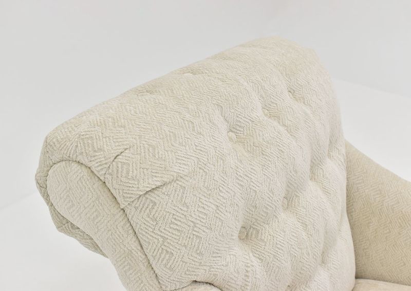 Close Up View of the Rolled Top on the Julep Magnolia Accent Chair in Off-White by Chair's America | Home Furniture Plus Bedding