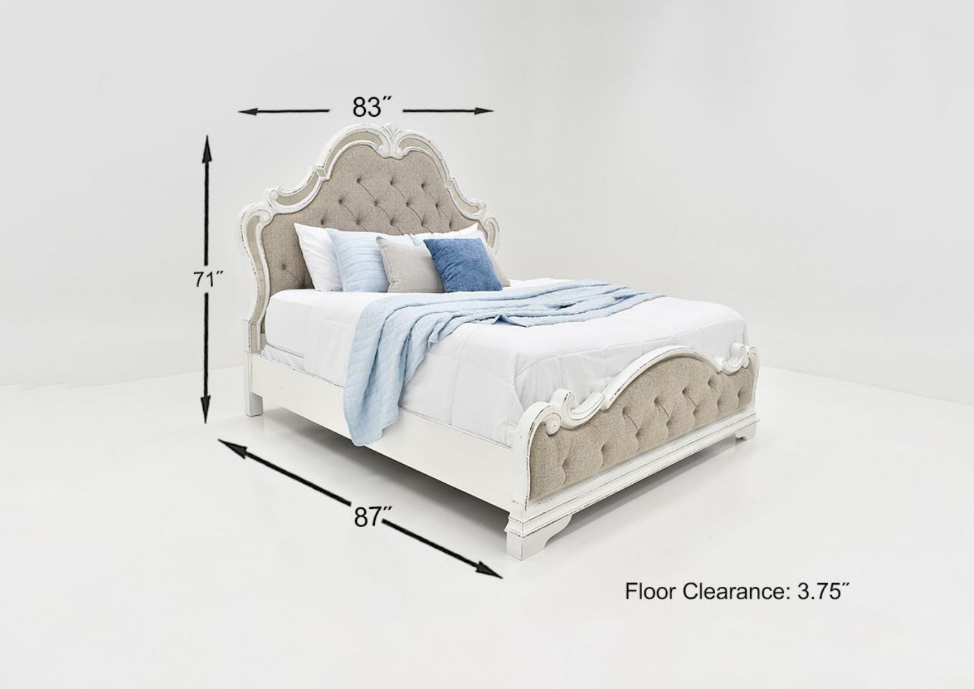 Picture of Magnolia Manor Upholstered Mirror Bed - King Size