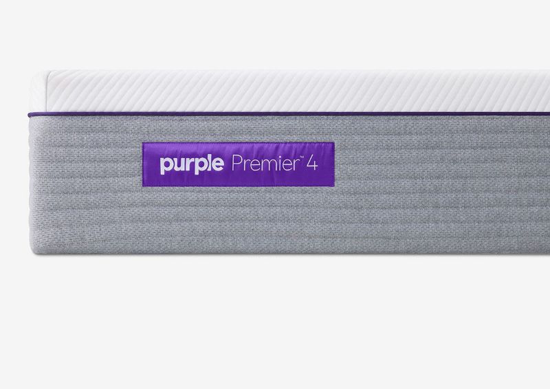 View of the Logo from the Foot of the Purple® Hybrid Premier 4 Mattress by Purple® Innovation LLC | Home Furniture Plus Bedding