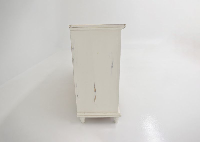 Side View of  the Harlow 4 Door Console Cabinet in White by Vintage Furniture | Home Furniture Plus Bedding