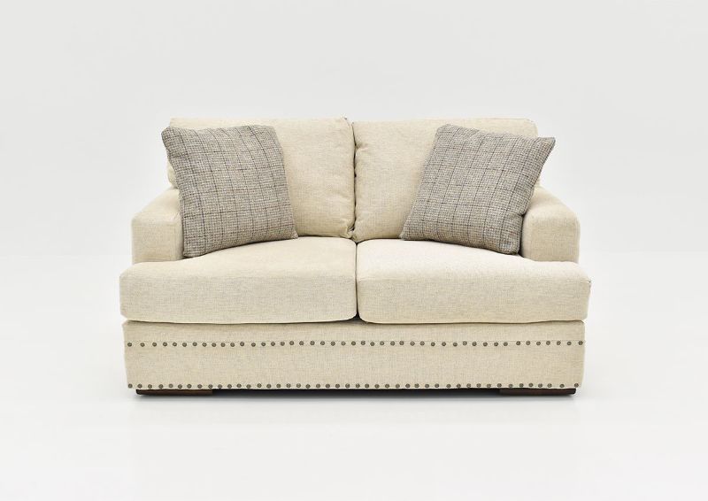 Front Facing View of the Everette Loveseat in Off-White by Klaussner | Home Furniture Plus Bedding