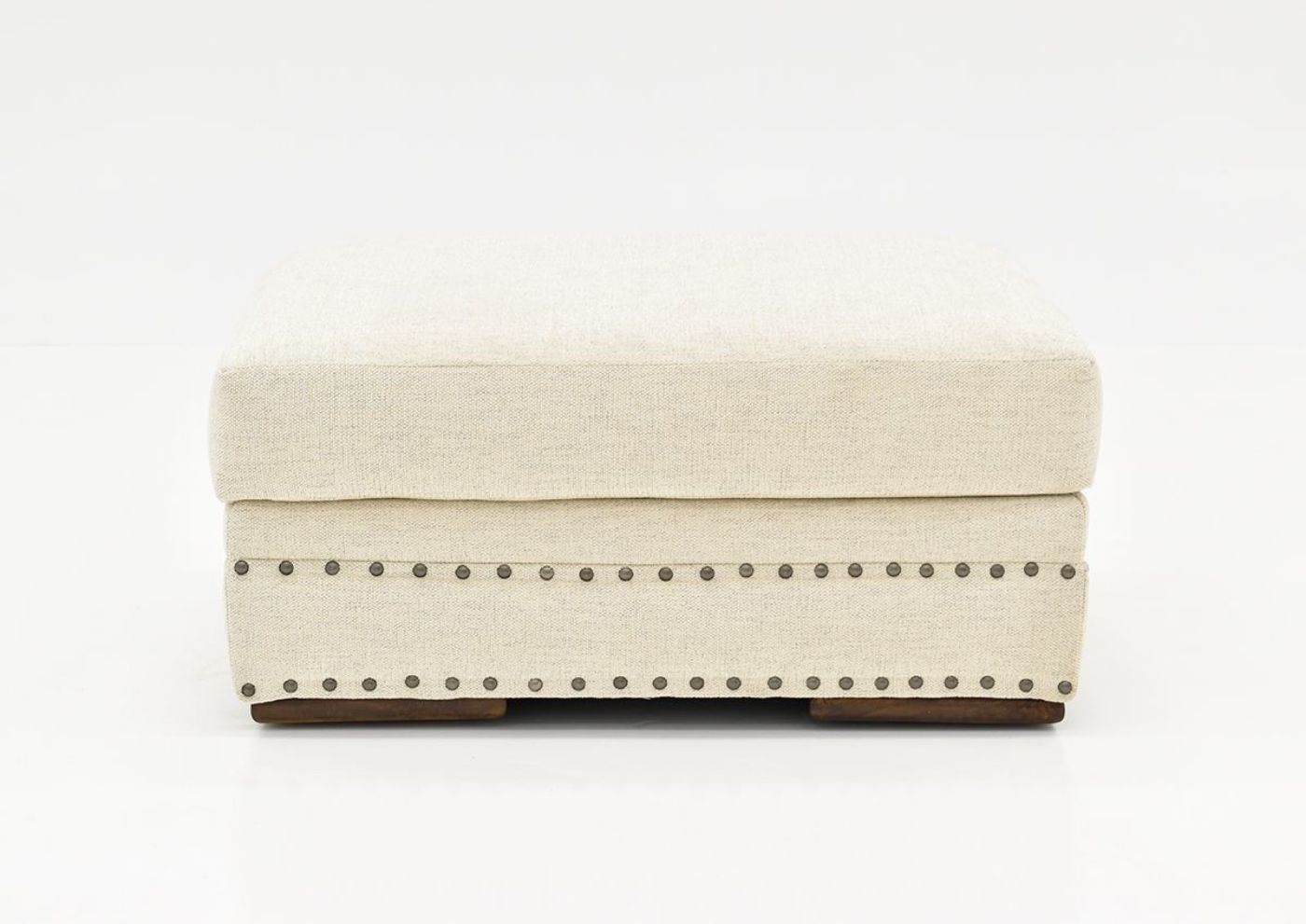 Front Facing View of the Everette Ottoman in Off-White by Klaussner | Home Furniture Plus Bedding