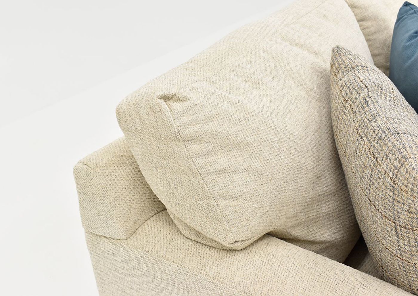 Close Up View of the Back Cushion on the Everette Sofa in Off-White by Klaussner | Home Furniture Plus Bedding