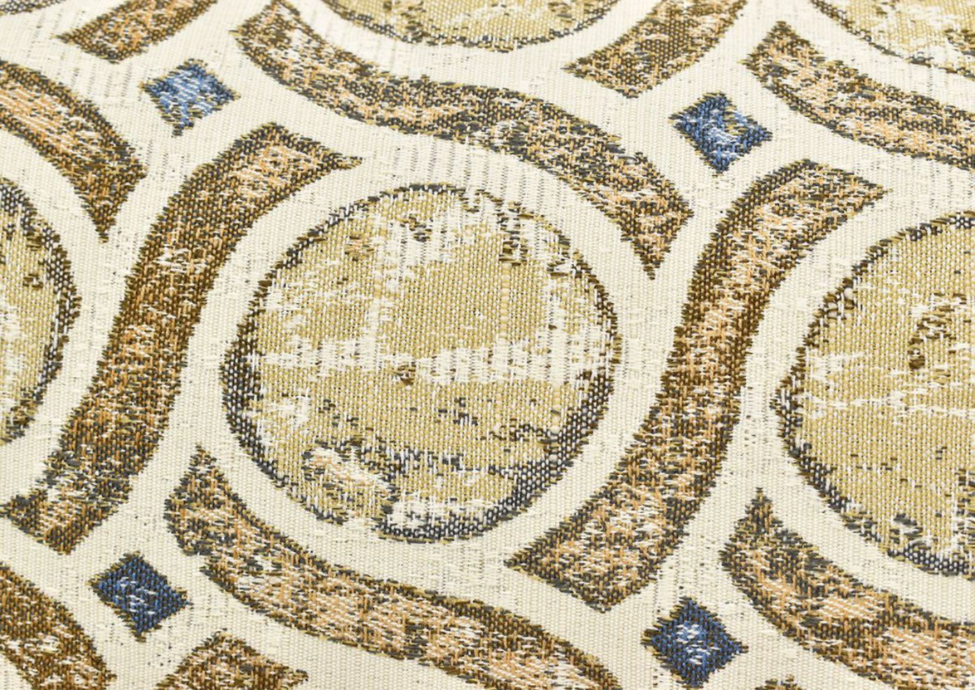 Close Up View of the Patterned Accent Pillow Fabric Swatch on the Everette Sofa in Off-White by Klaussner | Home Furniture Plus Bedding