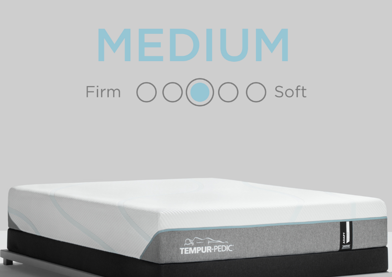 Graphic Showing the Feel and Comfort Level of the Tempur-Pedic Adapt Medium Mattress - King Size | Home Furniture Mattress Center