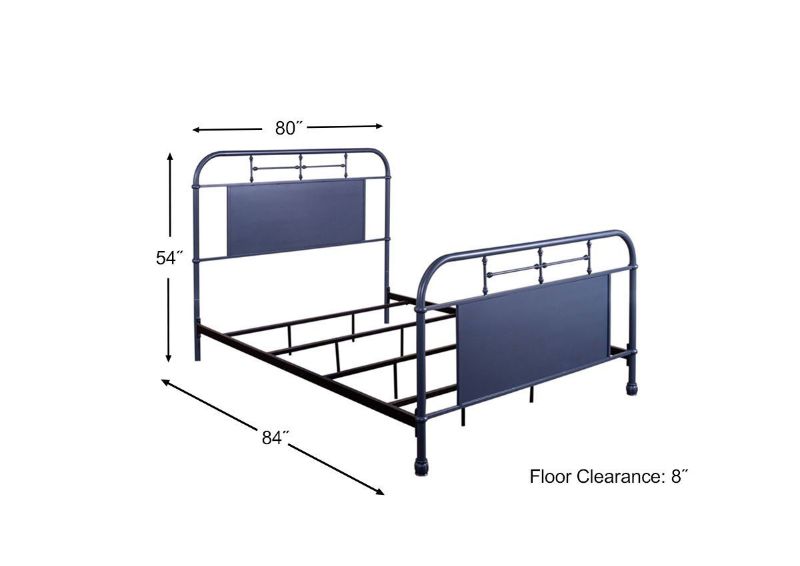 Picture of Vintage King Size Metal Bed - Navy